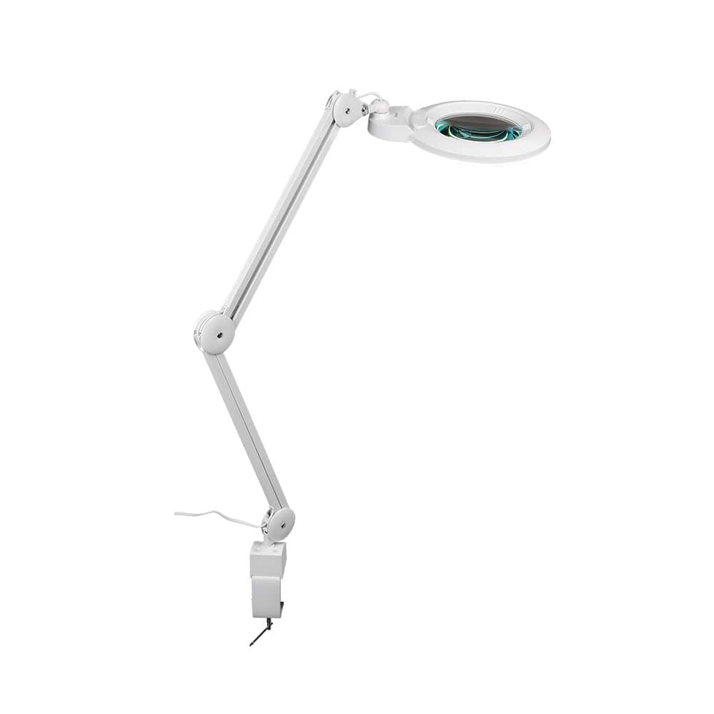 Лупа-лампа Veber 8608D LED Bi-color со сменными линзами на струбцине