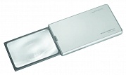 Лупа выдвижная асферическая Eschenbach EasyPocket XL 2,5x, 78x50 мм, с подсветкой, серебро