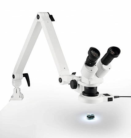 Стереомикроскоп Eschenbach 10-20x на шарнирном рычаге с креплением для стола